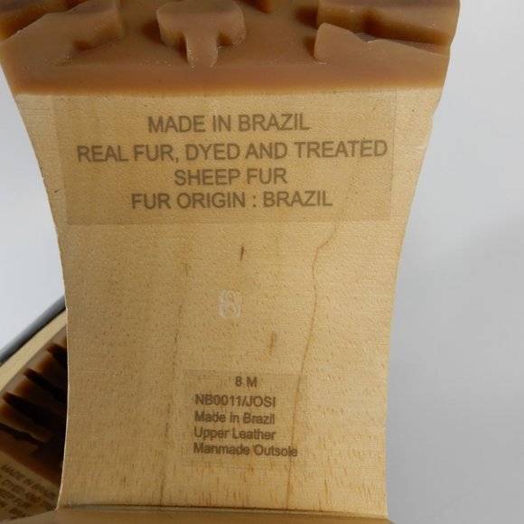 MIA Josi Platform CLOGS Boots Size 8 Black Leather Sheep Fur Wooden Heel NWOB - Picture 10 of 10